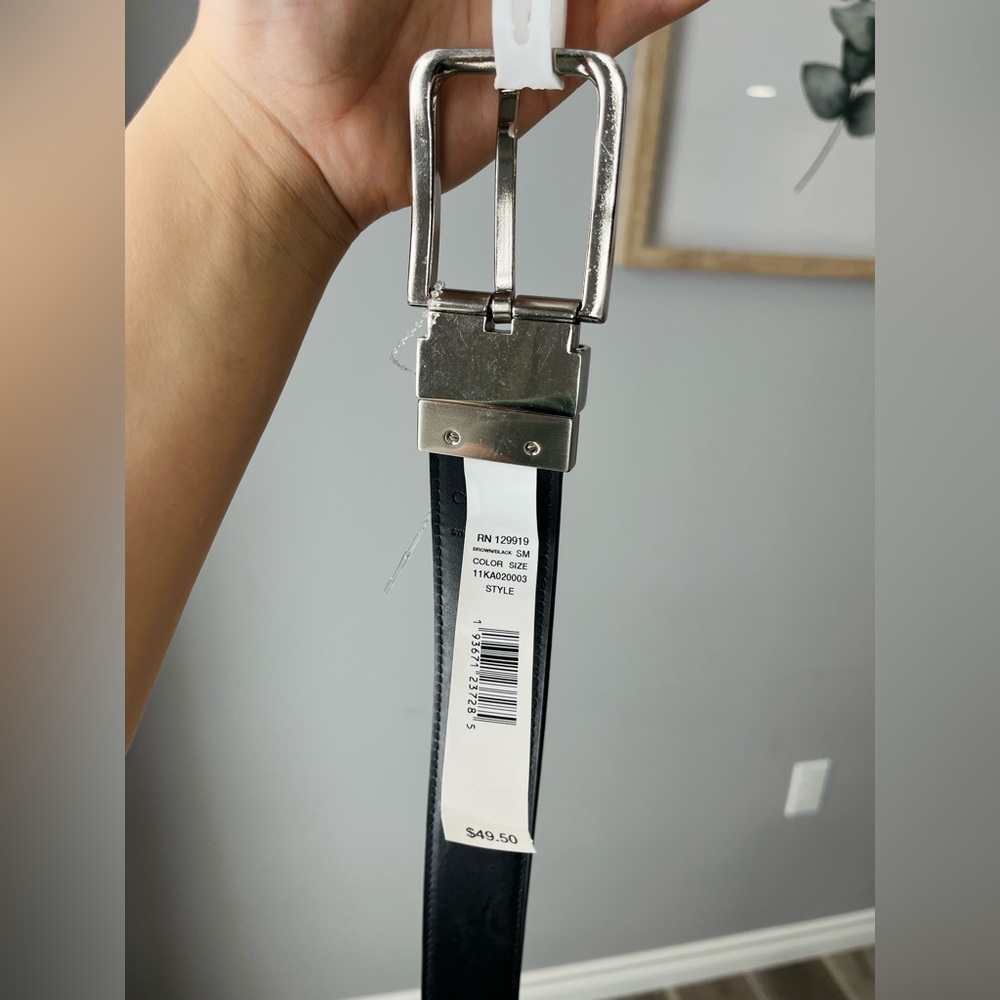 Calvin Klein Men's Dark Brown Leather Belt - Picture 3 of 5